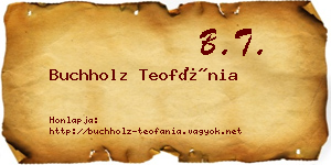 Buchholz Teofánia névjegykártya